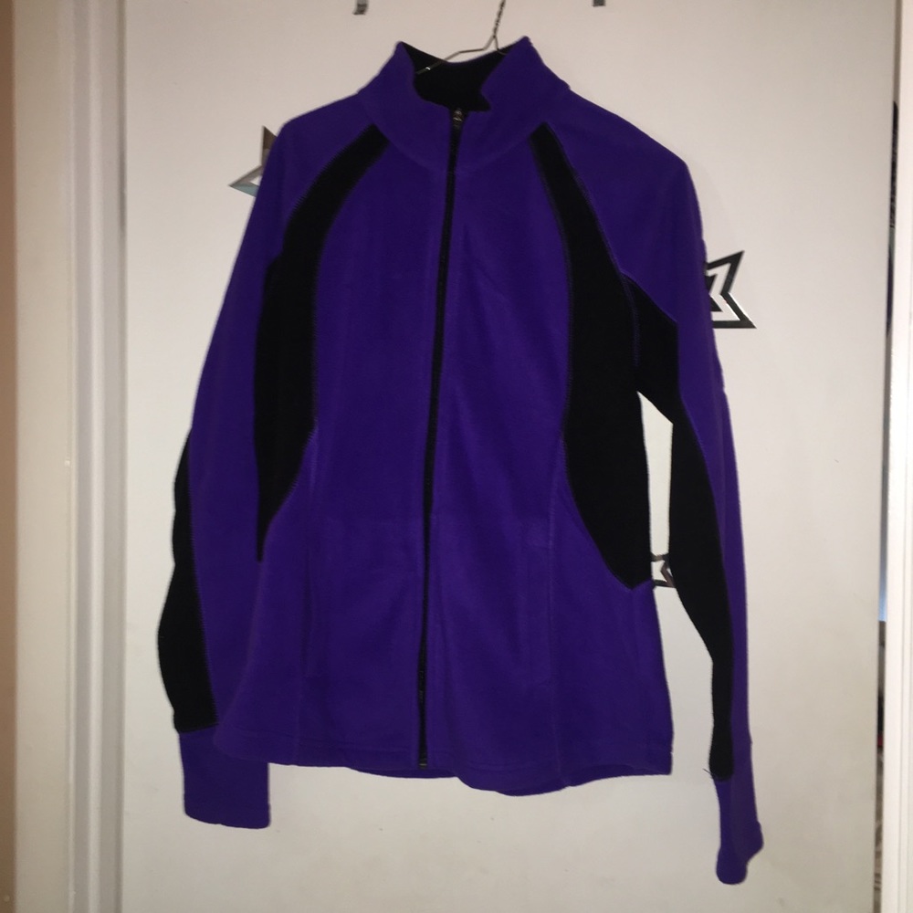 Purple and Black Fleece Sport Jacket
